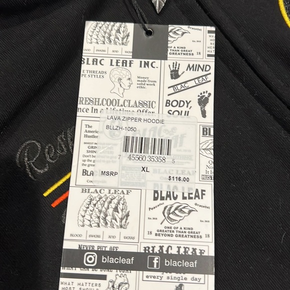 Blac Leaf Hooded Zipper Jacket - Picture 2 of 6